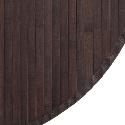 Rug Round Dark Brown80 cm Bamboo