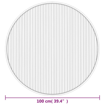 Rug Round Dark Brown100 cm Bamboo
