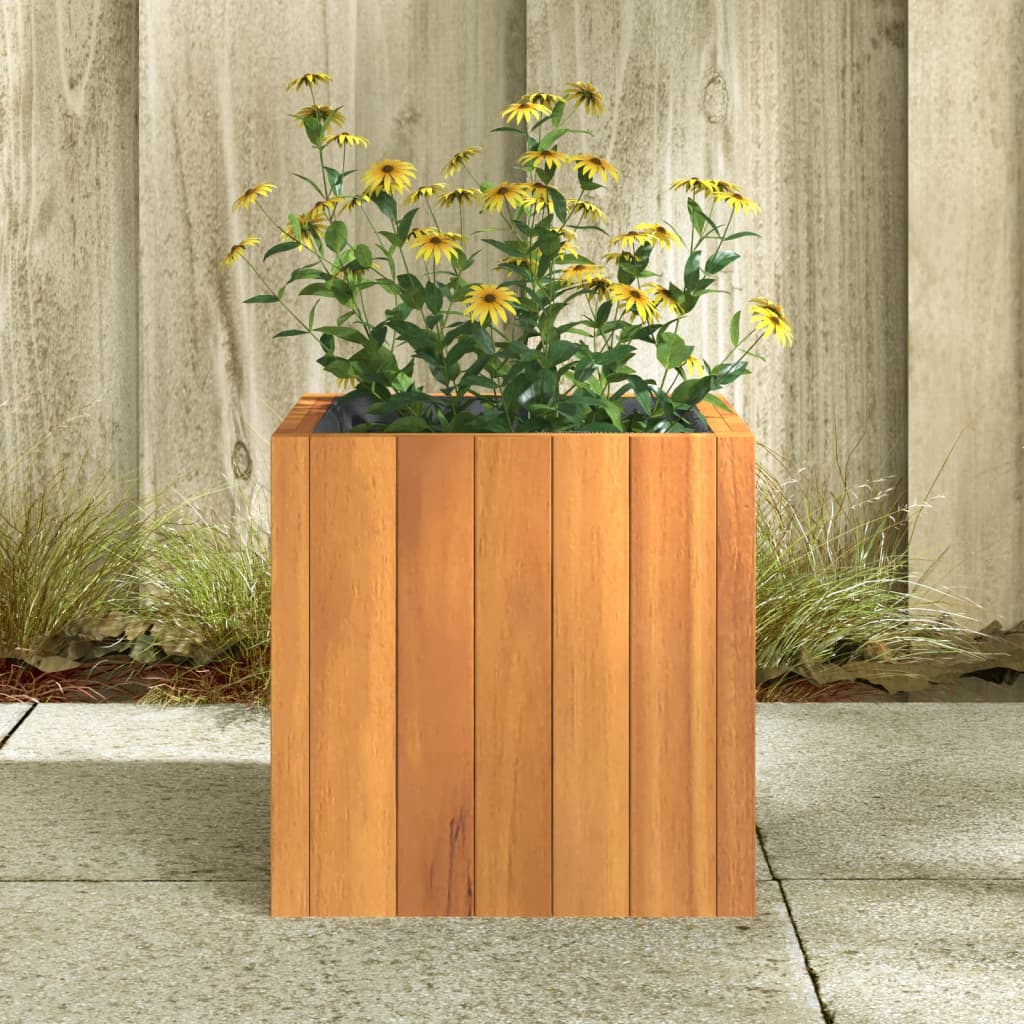Garden Planter 9.8"x9.8"x9.8" Solid Wood Acacia