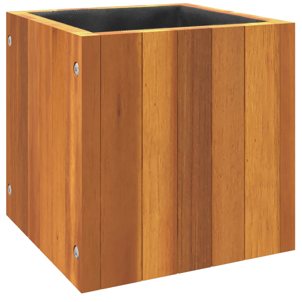 Garden Planter 9.8"x9.8"x9.8" Solid Wood Acacia