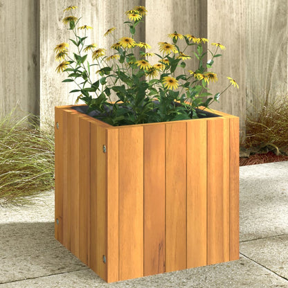 Garden Planter 9.8"x9.8"x9.8" Solid Wood Acacia