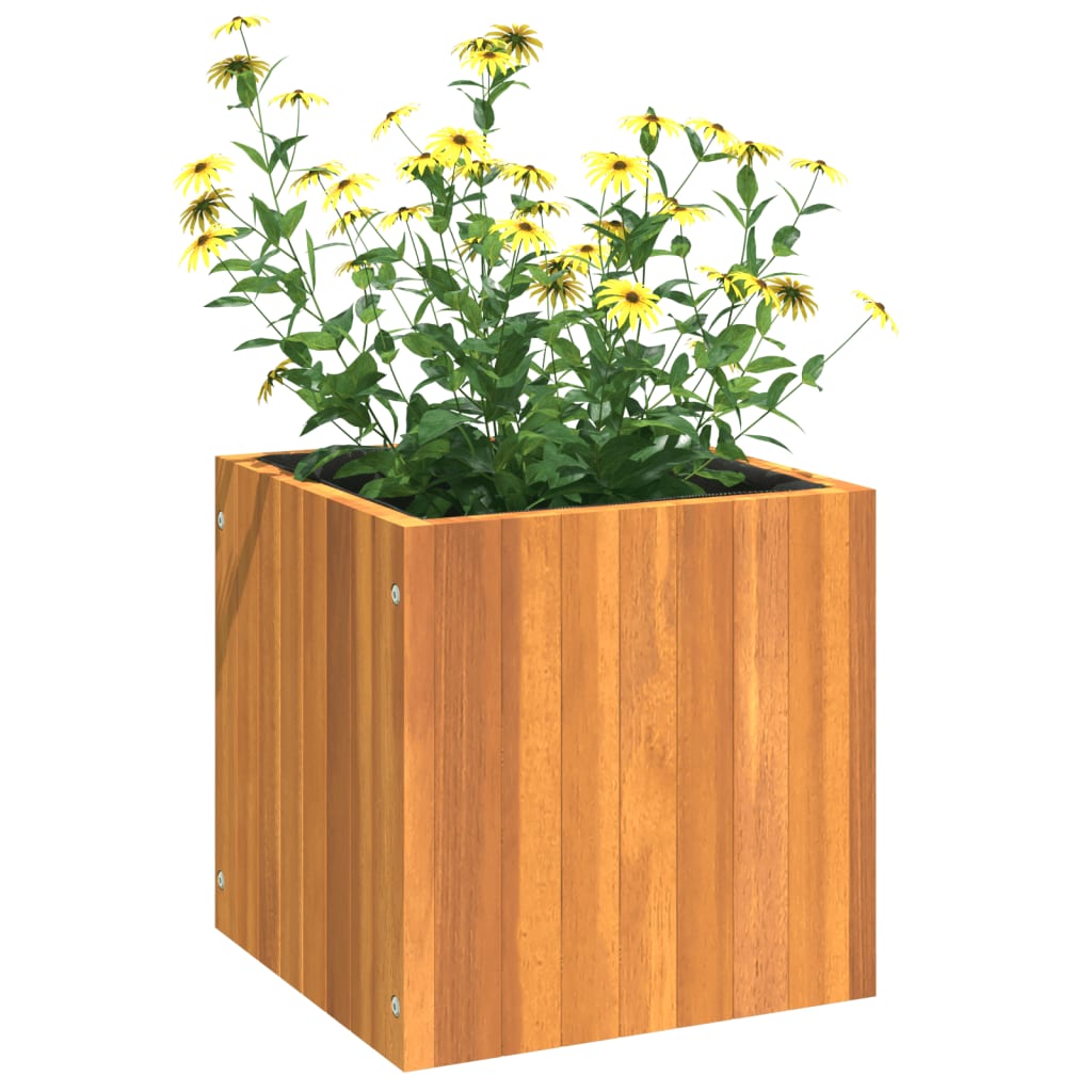 Garden Planter 13.8"x13.8"x13.8" Solid Wood Acacia