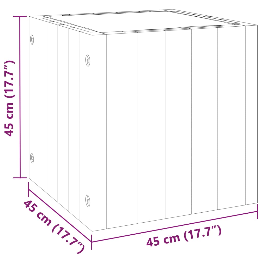 Garden Planter 17.7"x17.7"x17.7" Solid Wood Acacia