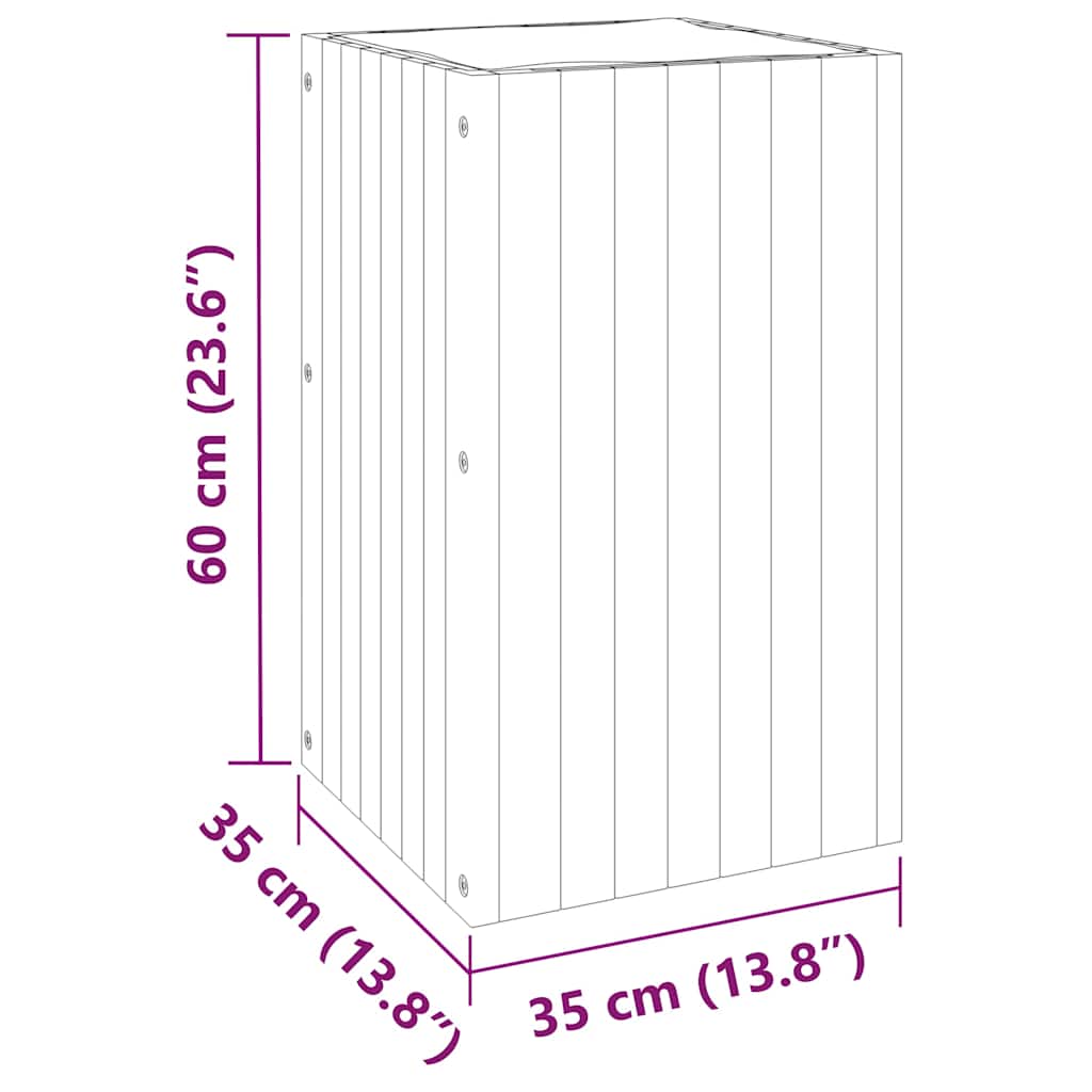 Garden Planter 13.8"x13.8"x23.6" Solid Wood Acacia