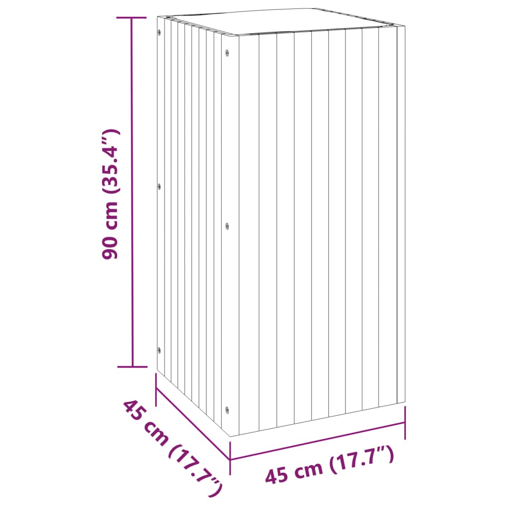 Garden Planter 17.7"x17.7"x35.4" Solid Wood Acacia