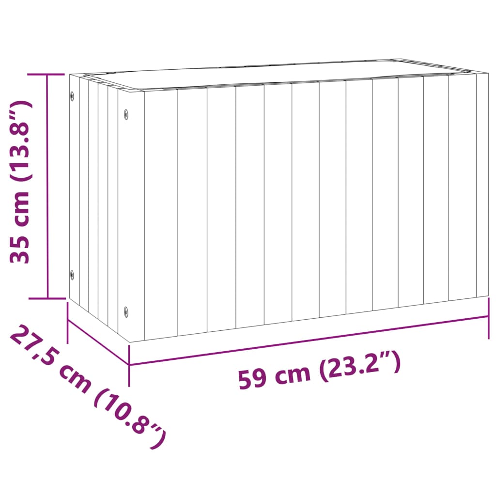 Garden Planter 23.2"x10.8"x13.8" Solid Wood Acacia