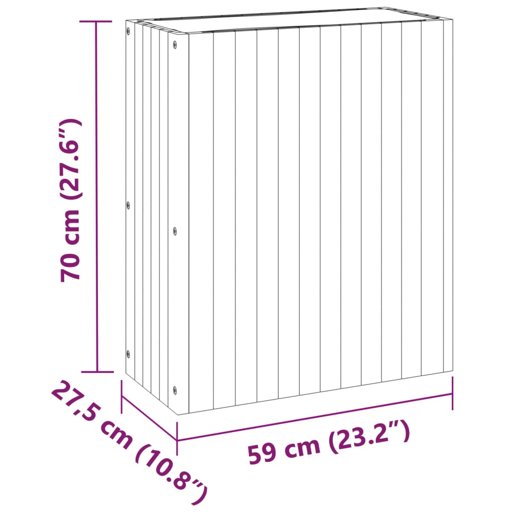 Garden Planter 23.2"x10.8"x27.6" Solid Wood Acacia
