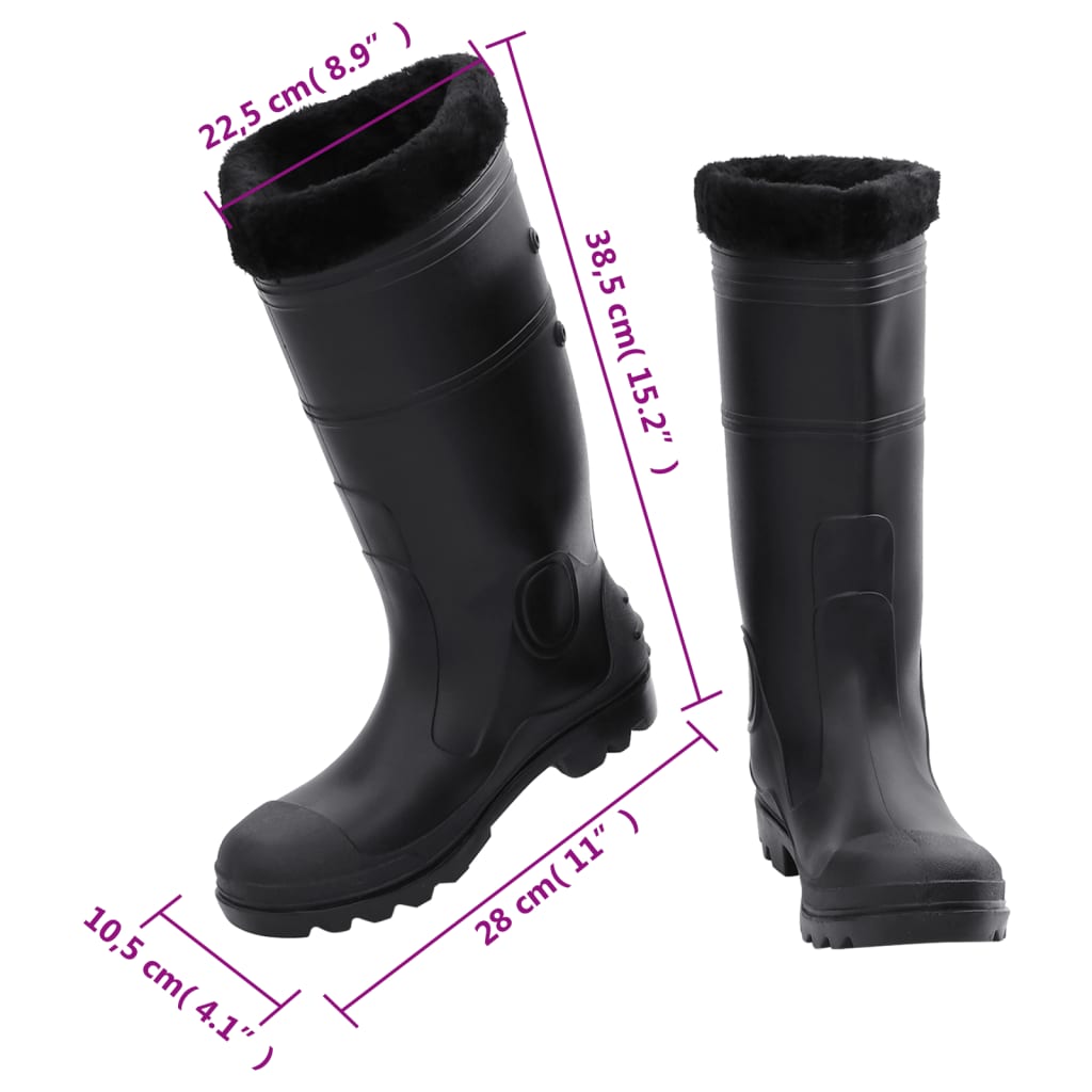 Rian Boots with Removable Socks Black Size 41 PVC