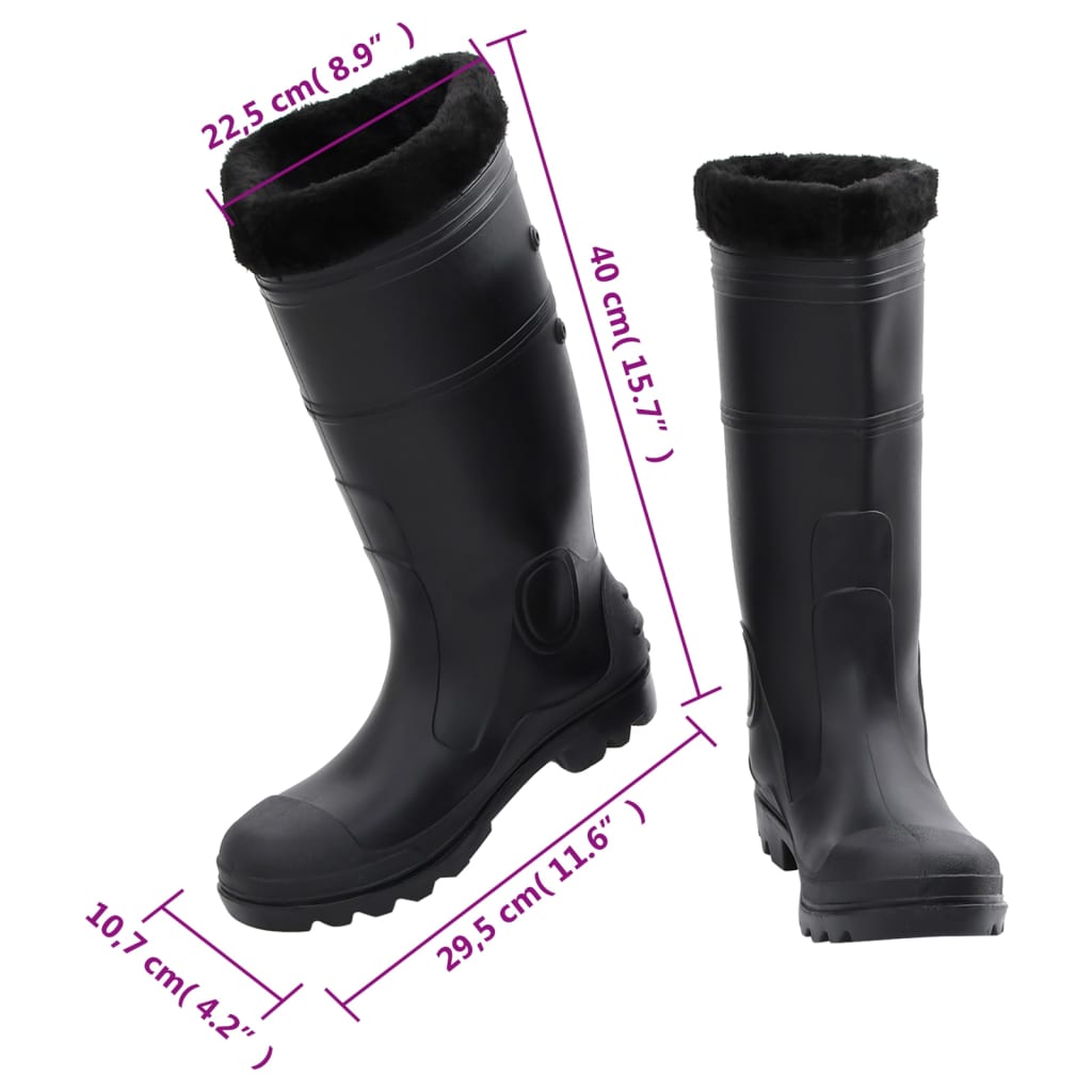 Rian Boots with Removable Socks Black Size 43 PVC