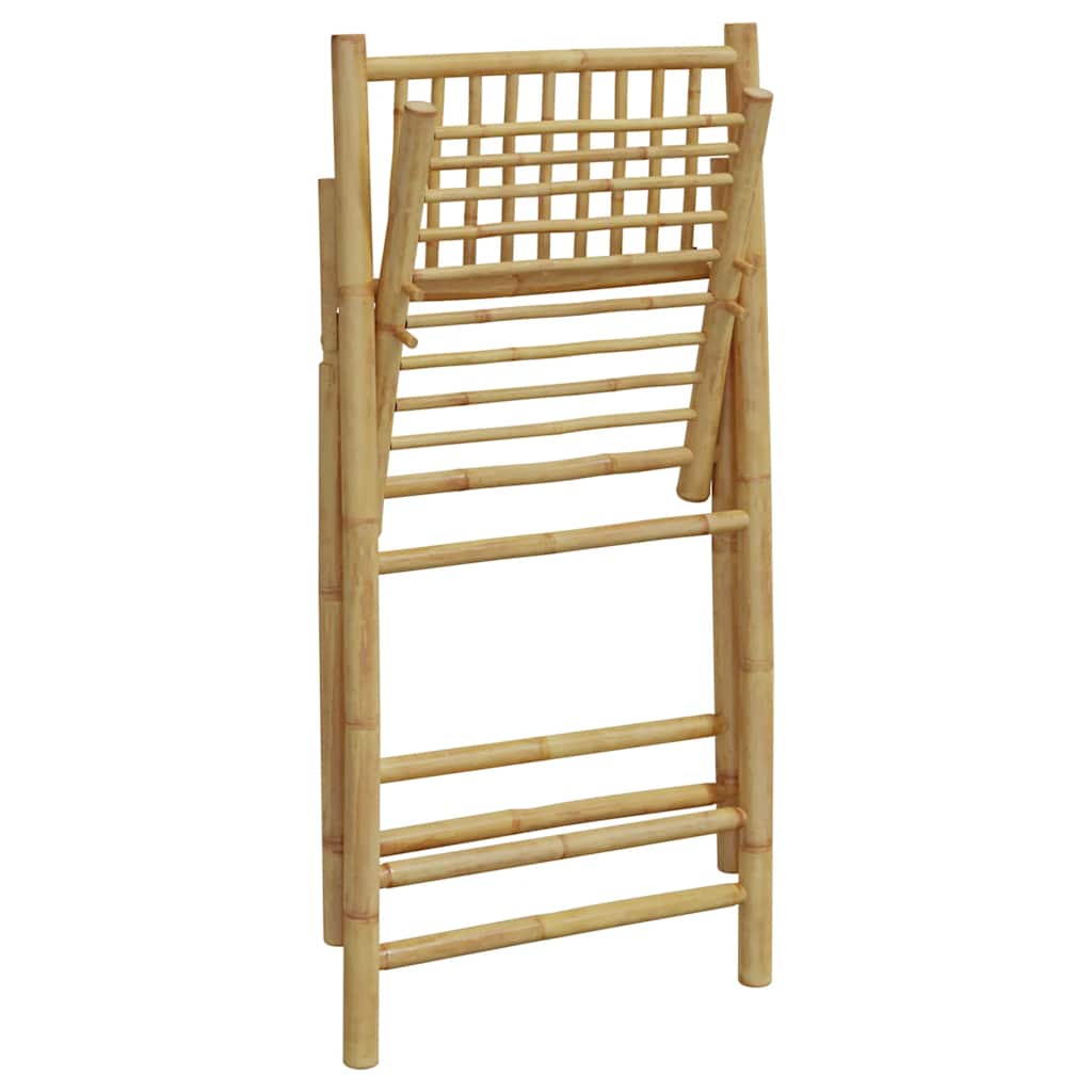 Folding Bistro Chairs 2 pcs with Cushions Bamboo