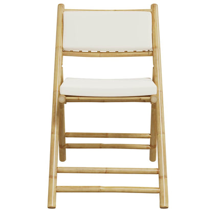 Folding Bistro Set 3 pcs with Cushions Bamboo