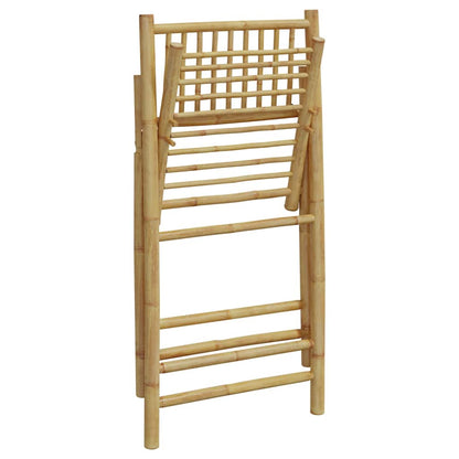 Folding Bistro Chairs 2 pcs with Cushions Bamboo