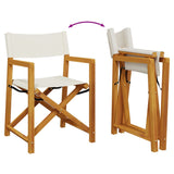 Folding Garden Chairs 2 pcs Cream White Fabric