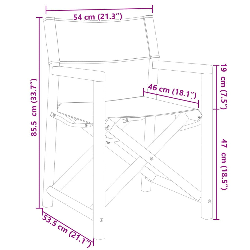 Folding Garden Chairs 2 pcs Cream White Fabric