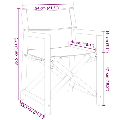 Folding Director Chairs 2 pcs Dark Grey Fabric