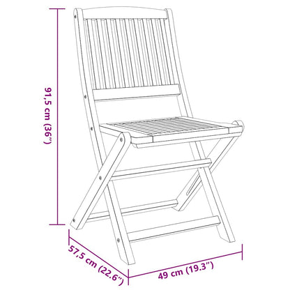 3 Piece Balcony Set Solid Wood Acacia