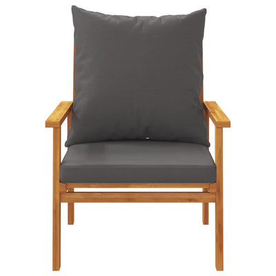 Patio Sofa Chair 2pcs with Cushion Solid Wood Acacia