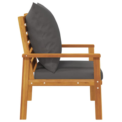 Patio Sofa Chair 2pcs with Cushion Solid Wood Acacia