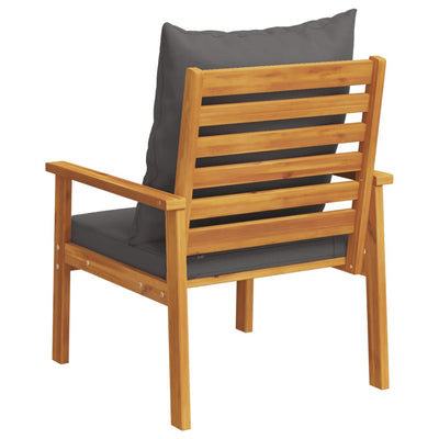 Patio Sofa Chair 2pcs with Cushion Solid Wood Acacia