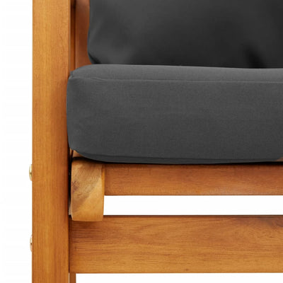 Patio Sofa Chair 2pcs with Cushion Solid Wood Acacia