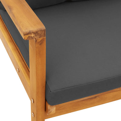 Patio Sofa Chair 2pcs with Cushion Solid Wood Acacia