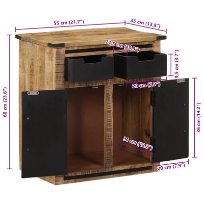 Sideboard with 2 Drawers 55x35x60 cm Solid Wood Mango