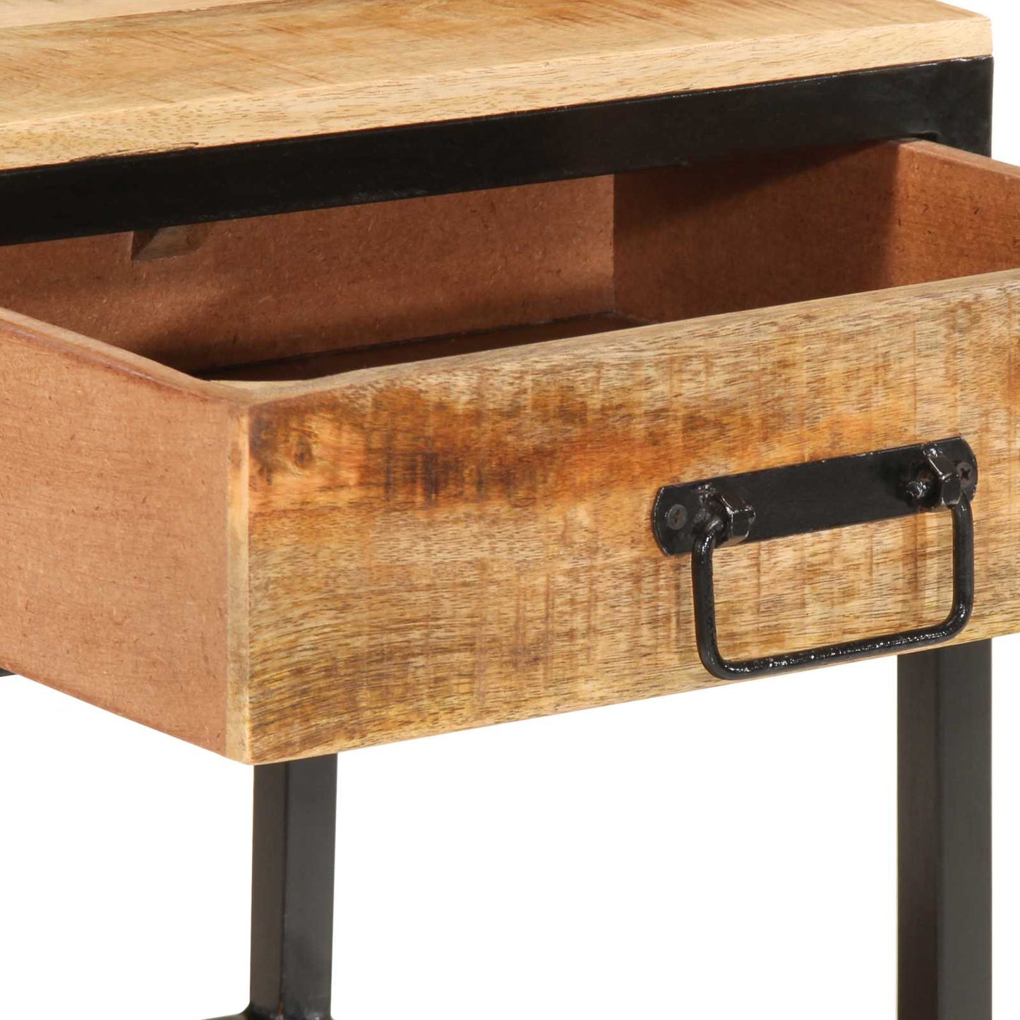 Bedside Table Brown 40 x 35 x 50 cm Solid Mango Wood and Metal