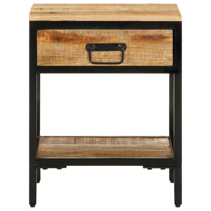 Bedside Table Brown 40 x 35 x 50 cm Solid Mango Wood and Metal
