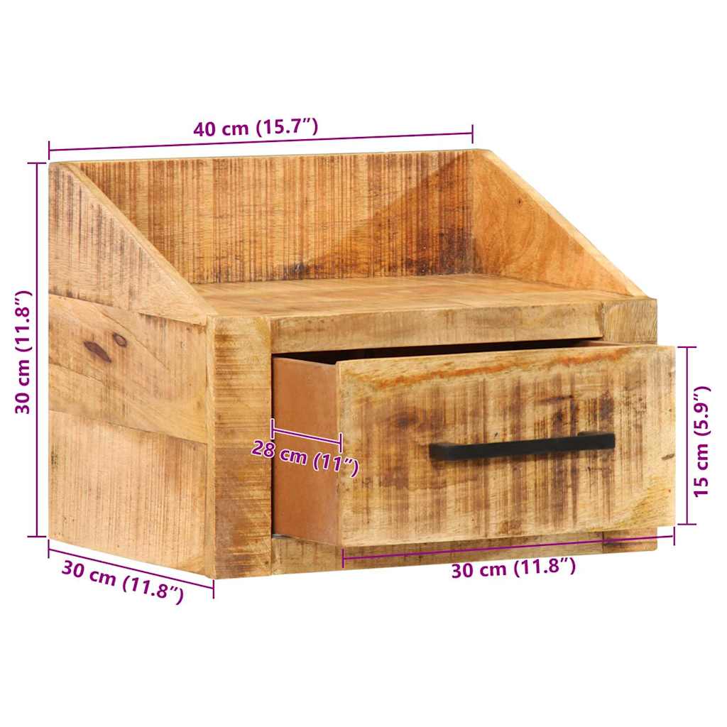 Bedside Cabinet Brown 40 x 30 x 30 cm Solid Mango Wood