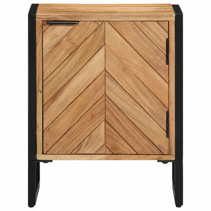 Bedside Table Brown 40 x 30 x 50 cm Solid Acacia Wood and Metal