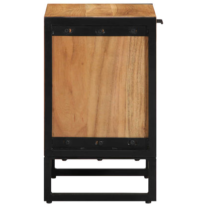 Bedside Table Brown 40 x 30 x 50 cm Solid Acacia Wood and Metal