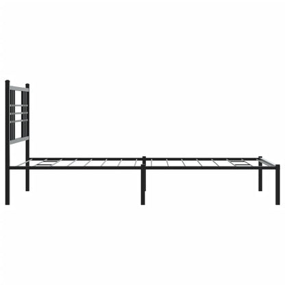 Metal Bed Frame without Mattress with Headboard Black 100x200cm