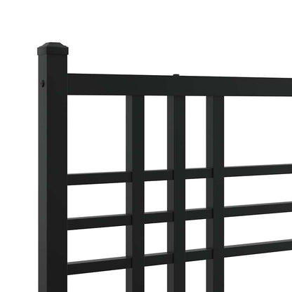 Metal Bed Frame without Mattress with Headboard Black 120x200cm