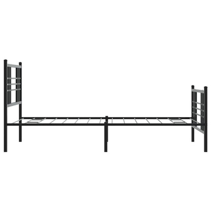 Metal Bed Frame without Mattress with Footboard Black 100x200cm