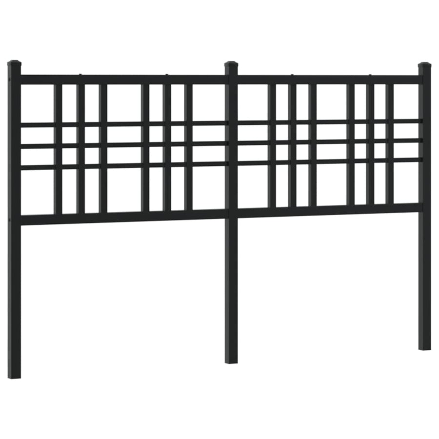 Metal Headboard Black 120cm