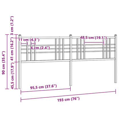 Metal Replace Headboard Black 193cm