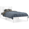 Metal Bed Frame without Mattress with Headboard White 100x200cm