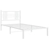 Metal Bed Frame without Mattress with Headboard White 100x200cm