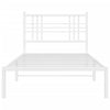 Metal Bed Frame without Mattress with Headboard White 100x200cm