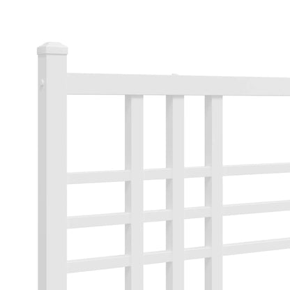 Metal Bed Frame without Mattress with Headboard White 140x200cm
