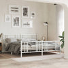 Metal Bed Frame without Mattress with Footboard White 193x203cm
