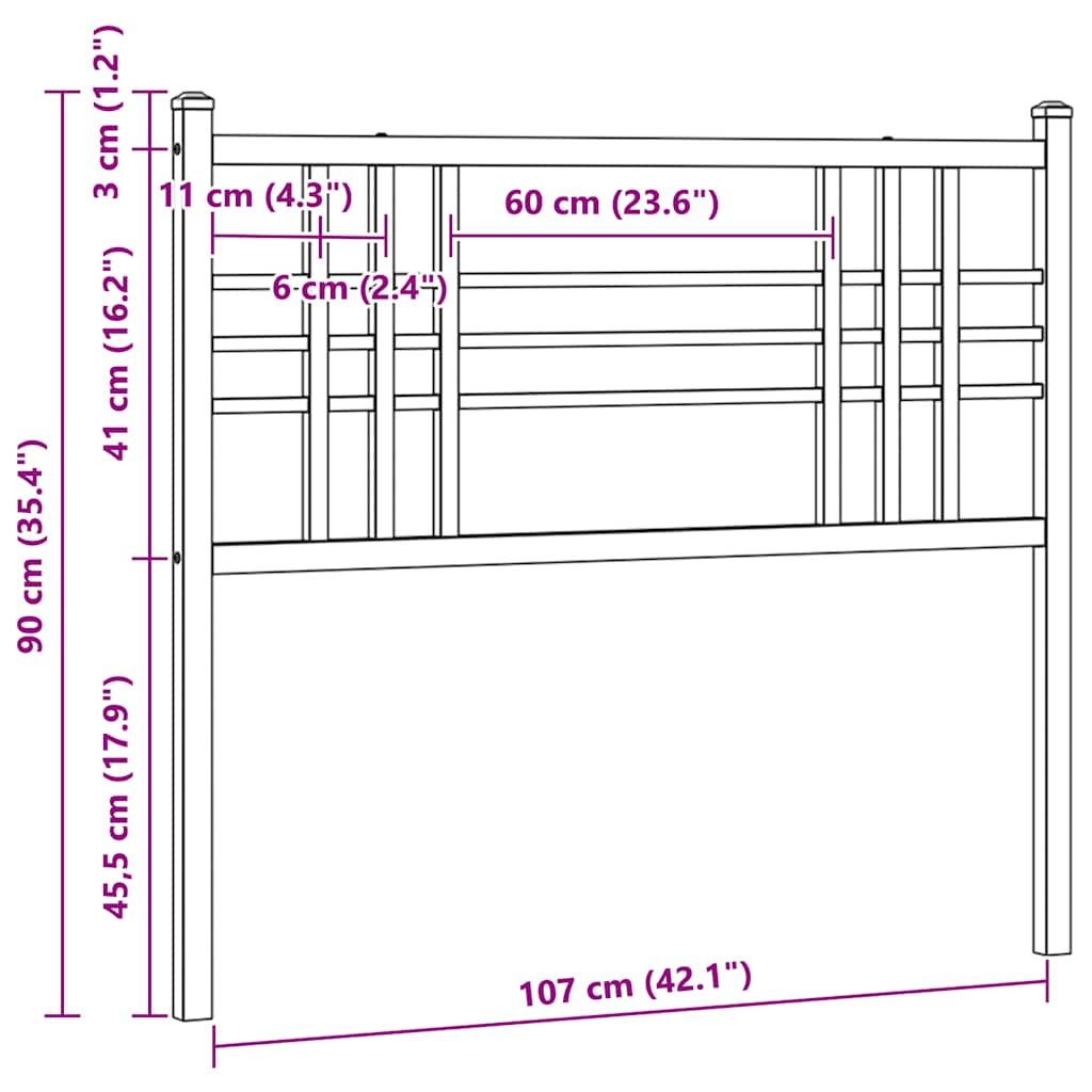 Metal Replace Headboard White 107cm
