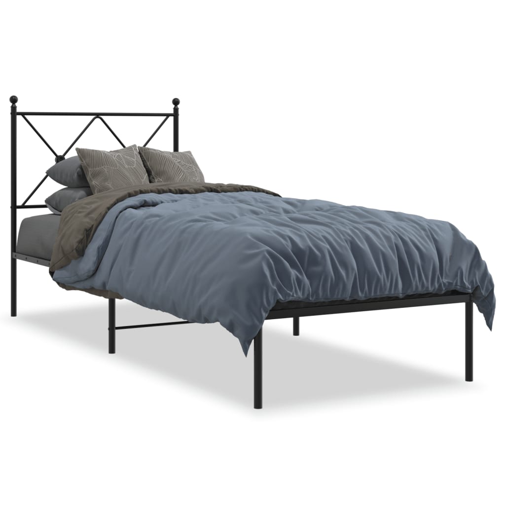 Bed Frame | Black | Powder-Coated Steel | Single | Bed Frame