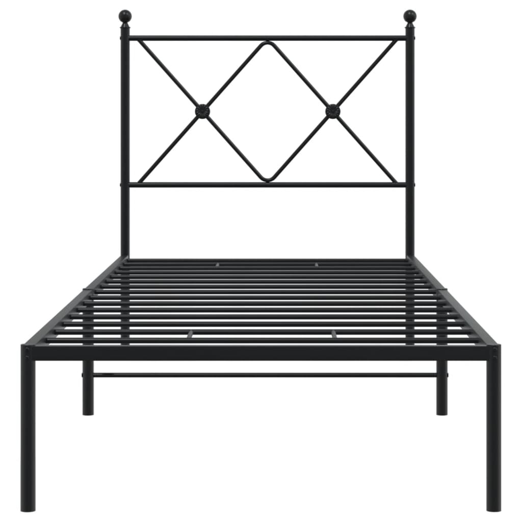 Bed Frame | Black | Powder-Coated Steel | Single | Bed Frame