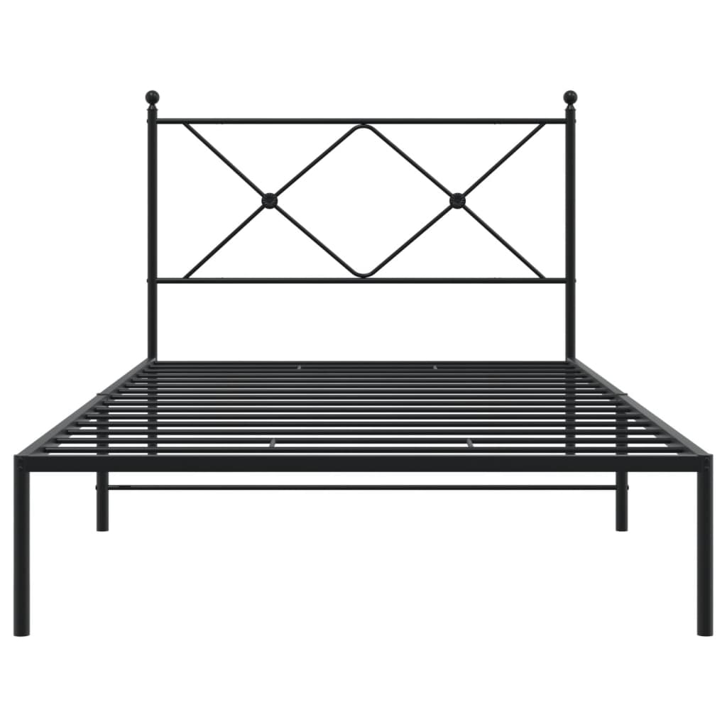 Bed Frame | Black | Powder-Coated Steel | Single | Bed Frame