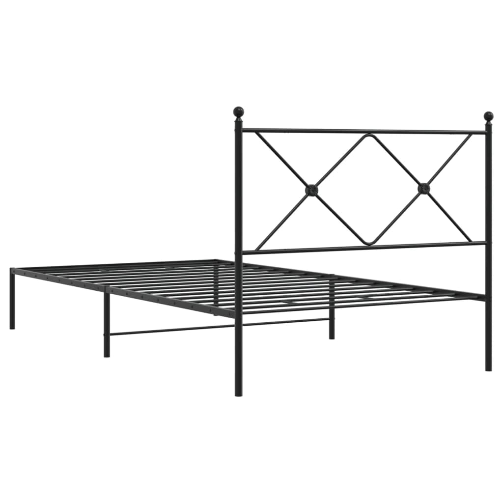 Bed Frame | Black | Powder-Coated Steel | Single | Bed Frame