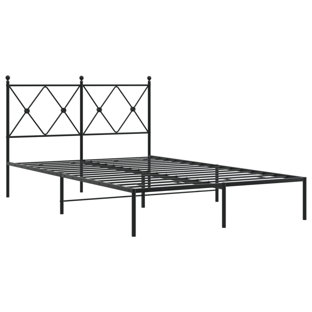 Bed Frame | Black | Powder-Coated Steel | 120x200 cm |  Durable