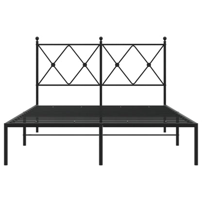 Bed Frame | Black | Powder-Coated Steel | 120x200 cm |  Durable