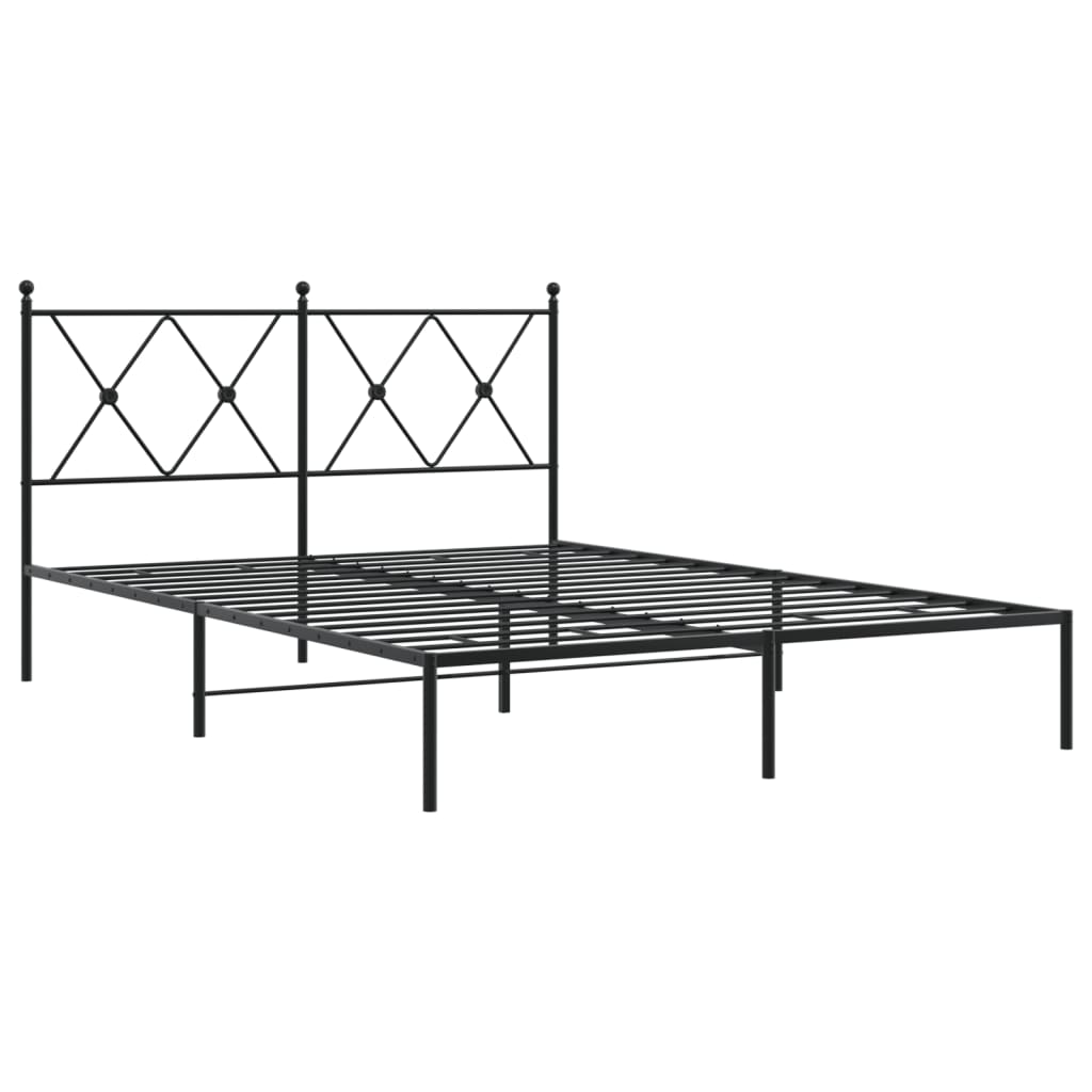 Bed Frame | Black | Powder-Coated Steel | 140x190 cm | Bed Frame
