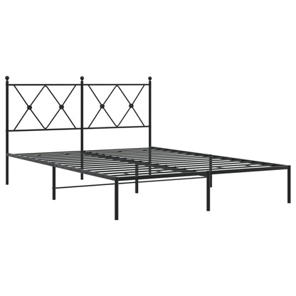 Bed Frame | Black | Powder-Coated Steel | 140x190 cm | Bed Frame